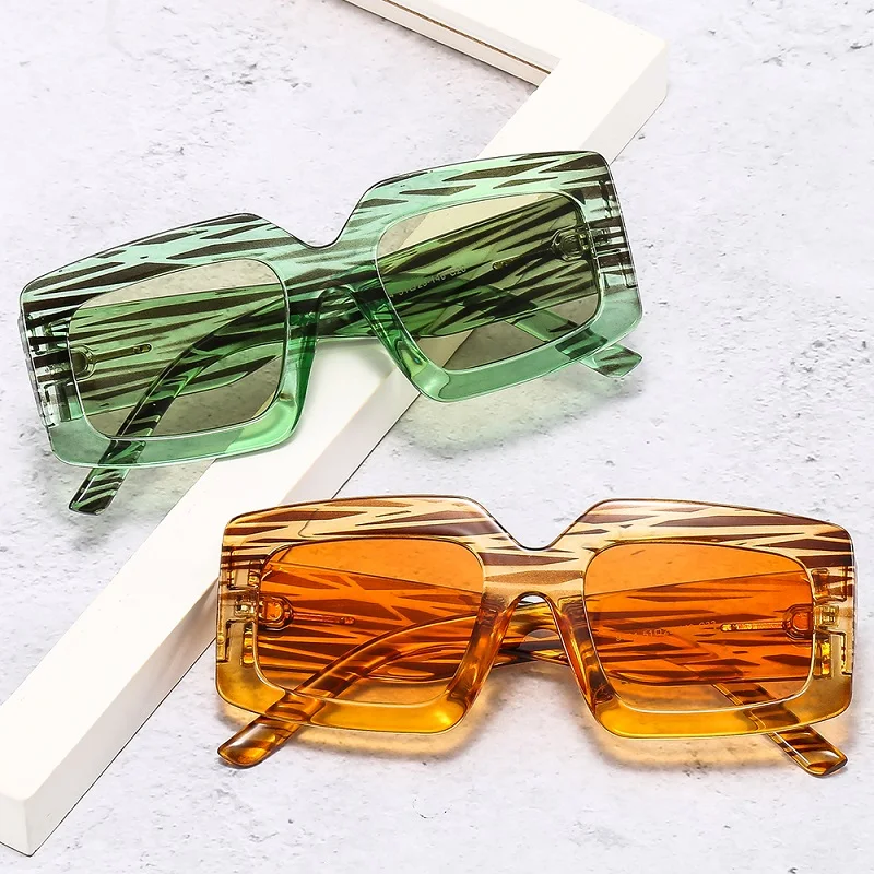 

2021 New Fashion Square Sunglasses Women Men Leopard PC Lens Frame Brand Designer Trend Luxury Quality Casual Sun Glasses UV400