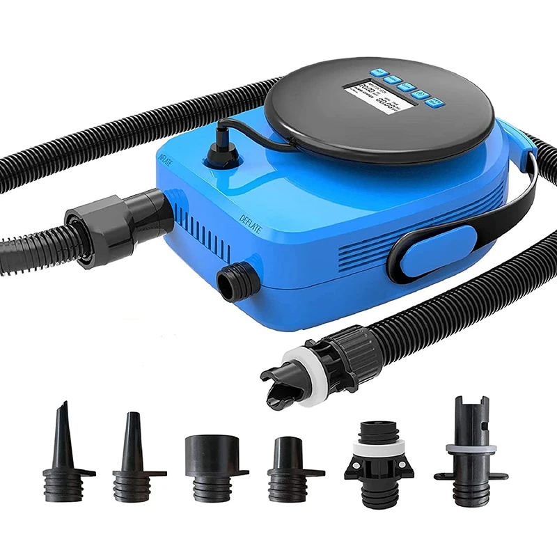 

New Sale 20PSI Electric Air Pump - Portable LCD Smart Electric Pump with 6 Nozzles,12V DC Car Connector for Stand Up Paddle Boar