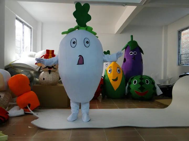 Прямая продажа с завода кукла редис костюм талисман для взрослых Хэллоуина дня