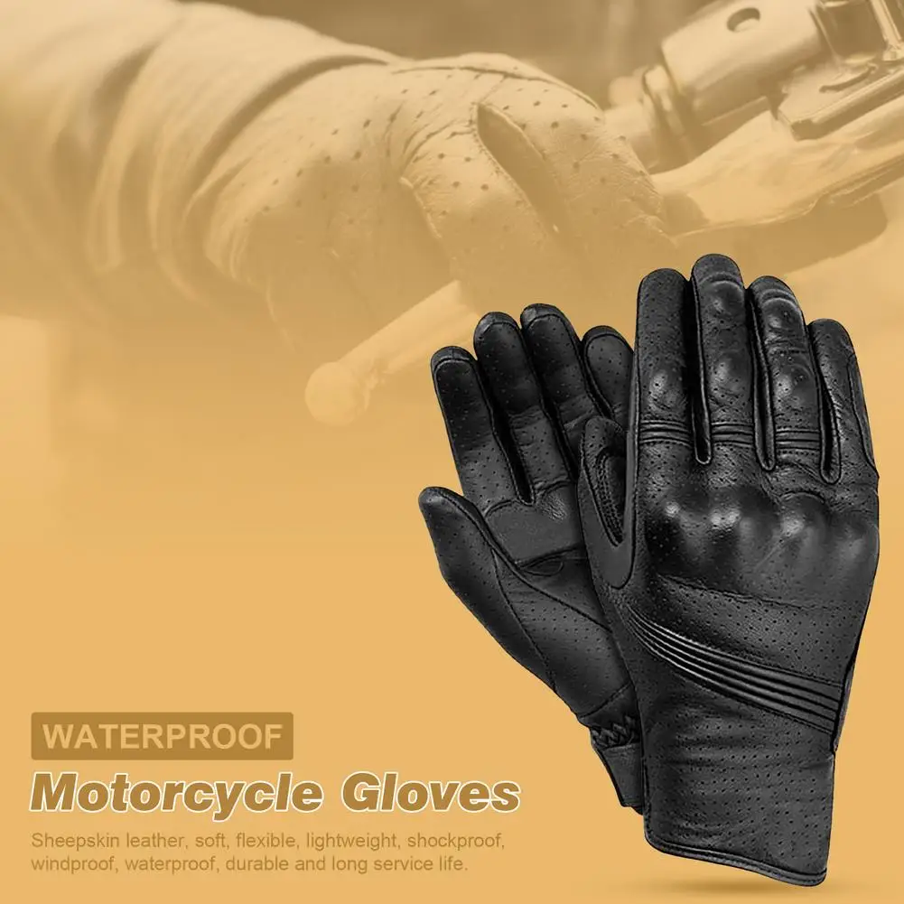 

1Pair Motorcycle Gloves Racing Waterproof Windproof Winter Warm Leather Cycling Bicycle Cold Guantes Gloves