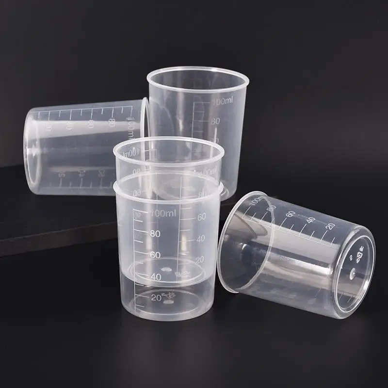 

100ml Plastic Graduated Measuring Cup Liquid Container Epoxy Resin Silicone Making Tool Transparent Mixing Cup DIY Mixing Tool