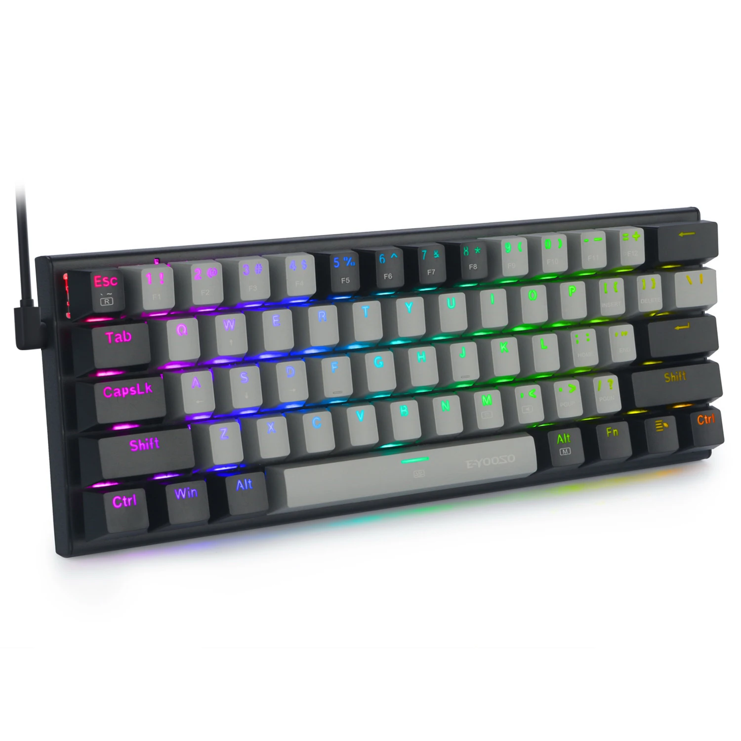 huo ji e yooso z 11 rgb mechanical keyboard blue switches rgb backlit small compact keyboard portable 60 gaming keyboard free global shipping