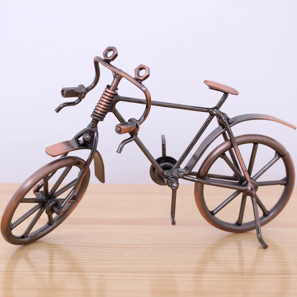 

Iron Art Ornament Collection Bicycle Model Kids Display Office Simulation Gift Home Decor Diecast Toys Retro Style Mini Desktop