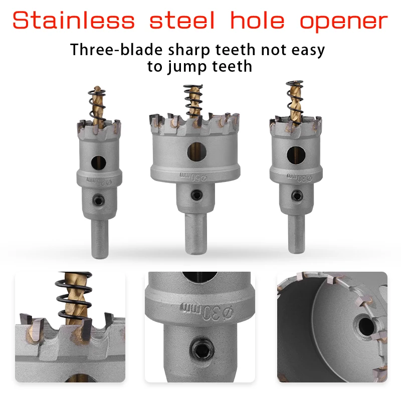 

1pc Hole Saw Drill Bit Alloy Carbide Cobalt Steel Cutter Stainless Steel Wood Cutting Iron Metal Core Drill Bit Metal drill bit