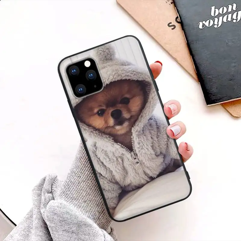 

Pomeranian Dogs Dog Colorful Cute Black Silicone Mobile Phone Case For Huawei P9 P10 P20 P30 P40 Lite Pro P Smart 2019 2020