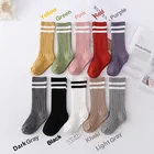 От 1 до 9 лет, детские носки для маленьких мальчиков и девочек гольфы, мягкие хлопковые носки для малышей Детские носки в полоску школьная одежда