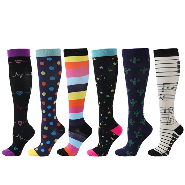 Calcetines De Compresion 6 Pairs Sport Sock 15-20 Mmhg Compression Sock Calcetines De Compresion Medias Compresivas
