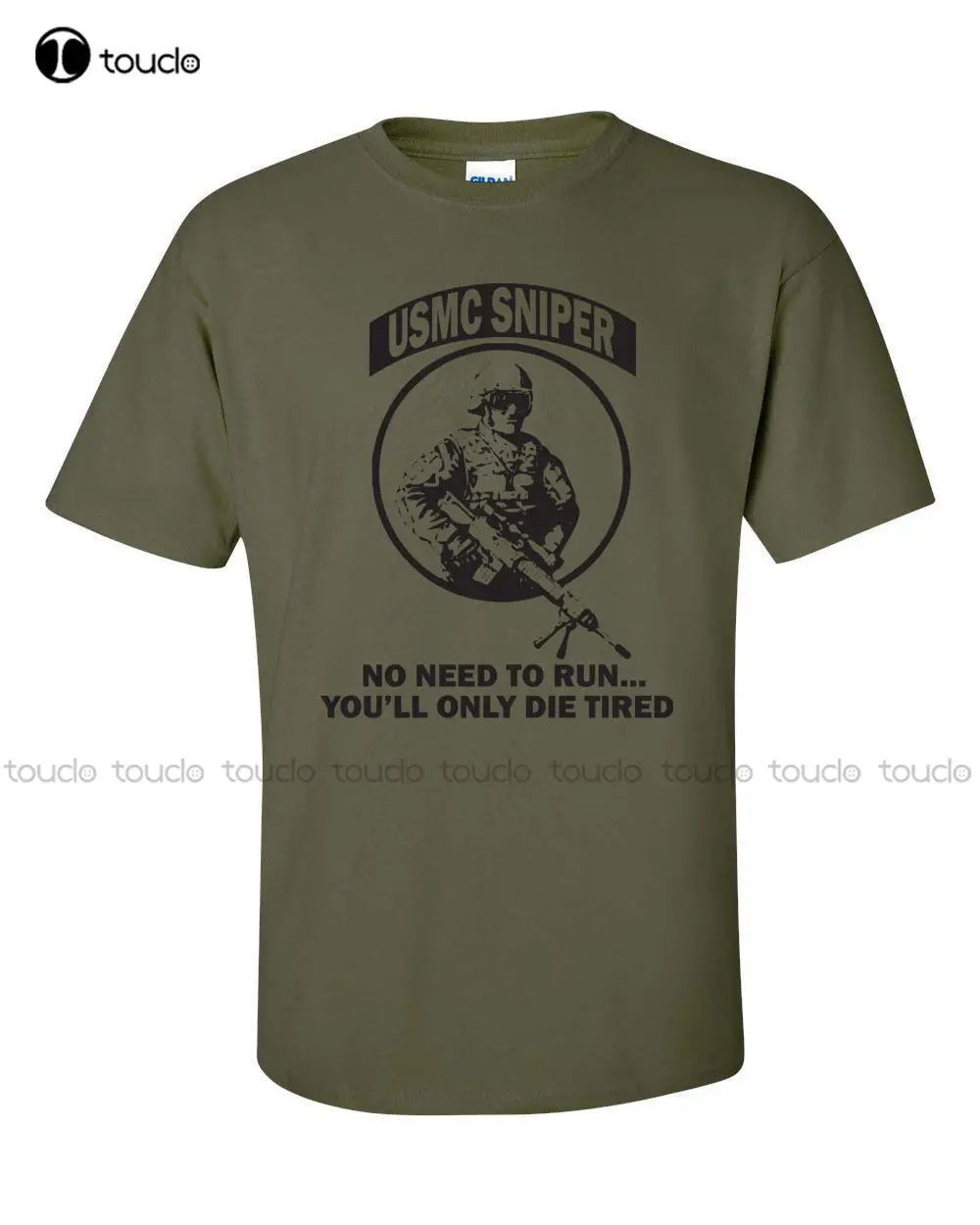 

Men Hot Sale Fashion United States Marine Sniper Usmc Corps Military Runer & Die Tired Men'S Tee Shirt O-Neck Tops Tee Shirts