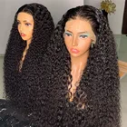 Длинные кудрявые вьющиеся волосы на шнуровке спереди парик для черных женщин на шнуровке спереди парик без клея Термостойкое волокно средней естественной линии волос