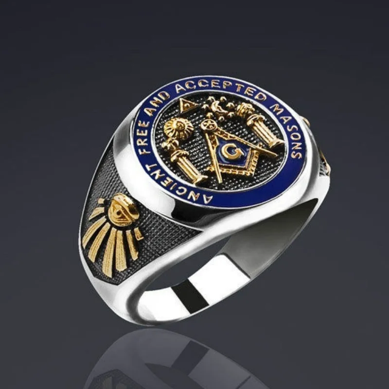 В стиле хип хоп для мужчин модные масонское кольцо из нержавеющей стали солнце и