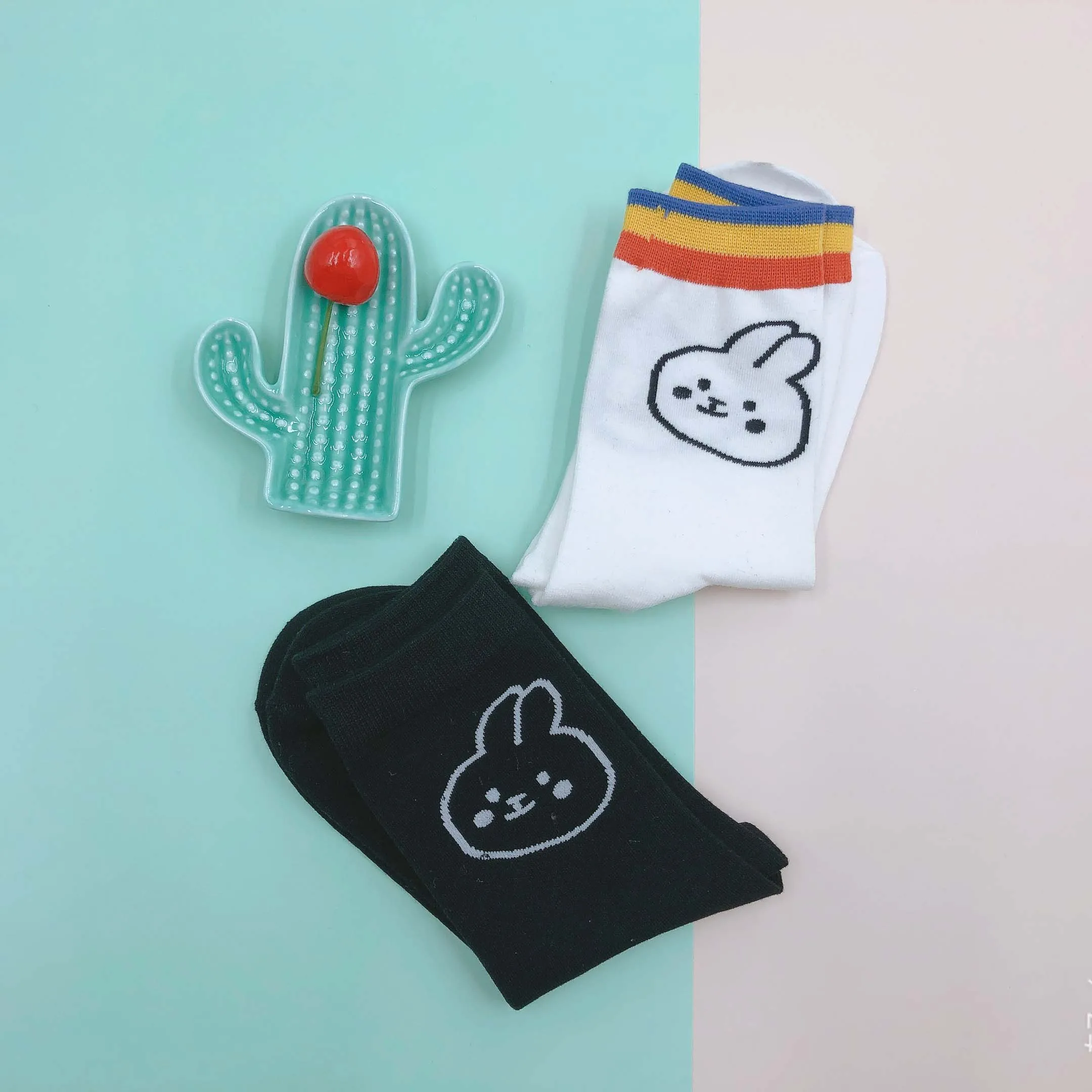 Женские носки весна-лето милые кавайные белые черные модные хлопковые в японском