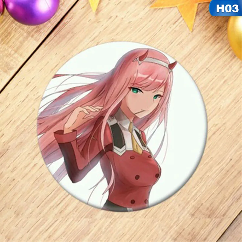 3 Новинка 1 шт. аниме DARLING в FRANXX значок косплея мультфильм ноль два симпатичная брошь, булавки пакеты для сбора Значки для рюкзаков - Окраска металла: 3