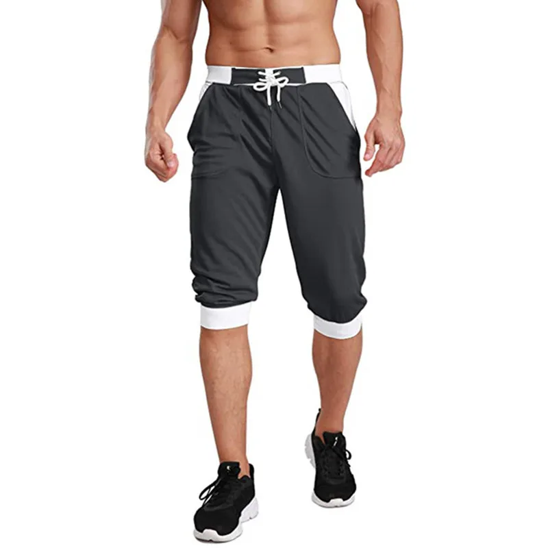 

Summer New Sports Small Feet Five-point Solid Color Men Running Sportsman Fashion Outdoor Leisure Secure Pocket Sport Shorts