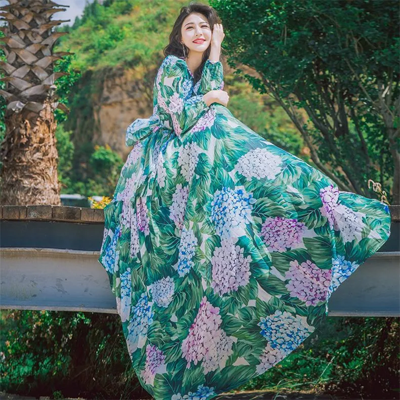 

New High Quality Explosions Leisure Elegant Dresses Women Print summer Casual Shirt Dress
