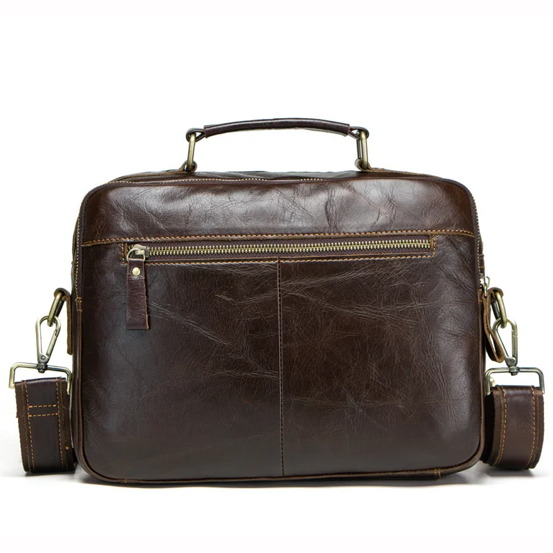 First Layer Cowhide Men Business Briefcase Genuine Leather Fashion Single Shoulder Bag High Quality Crossbody Bag Casual Handbag