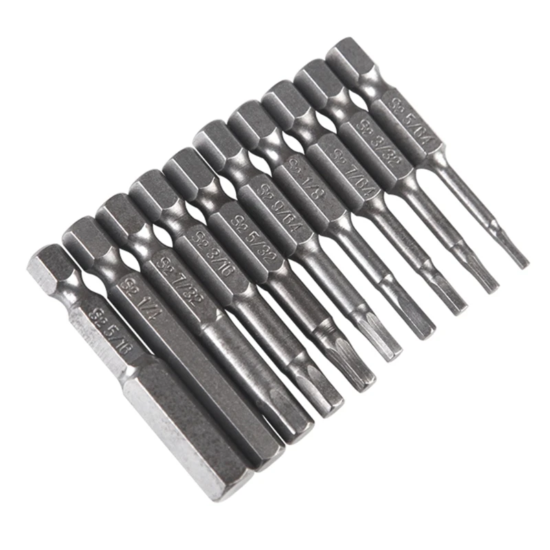 

10pcs Imperial Screwdriver Bit 1/4 Inch Hex Shank Magnetic Head 50mm Electric Screw Driver Tool Retailsale