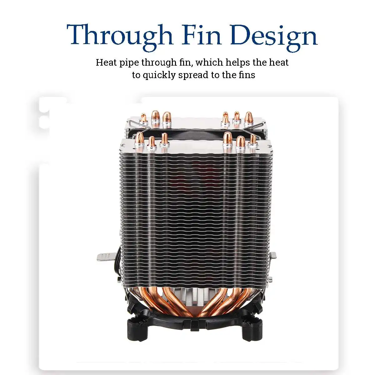 Процессор кулер 6 тепловых трубок 3pin двойной вентилятор Cooler Тихий охлаждающий вентилятор радиатора для Intel 775/1150/1151/1155/1156/1366 и AMD