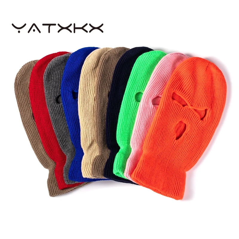 

Полнолицевая маска [YaTxKx], трикотажная шапка с тремя отверстиями, армейская тактическая зимняя Лыжная велосипедная маска, Шапка-бини, теплые маски для лица балаклава