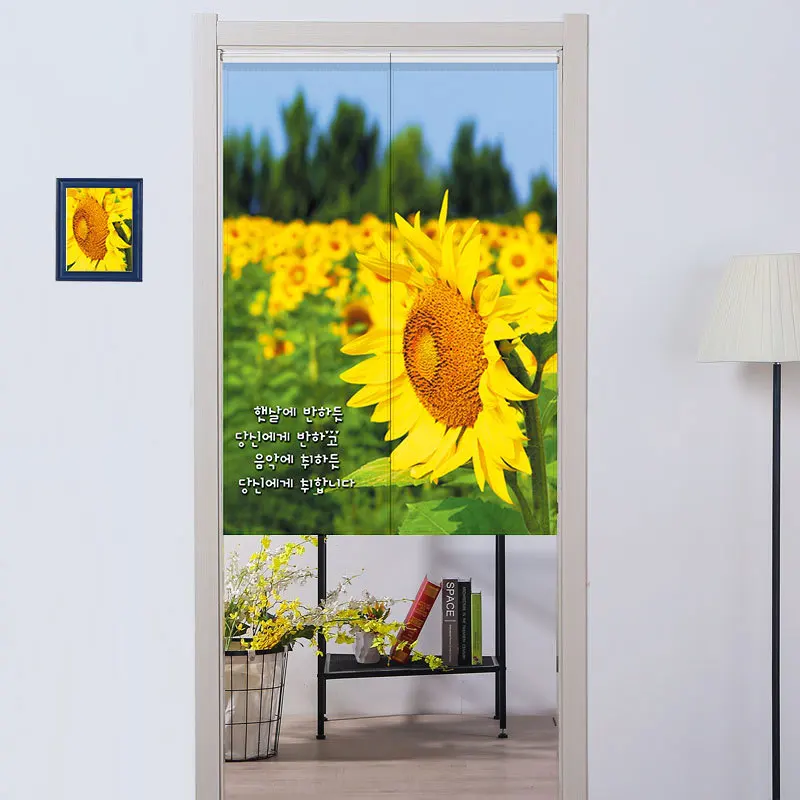 Занавеска на дверь в китайском стиле с рисунком лотоса | Дом и сад