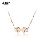 Ожерелье женское Lokaer, из титана и нержавеющей стали, с кубическим цирконием, N19114