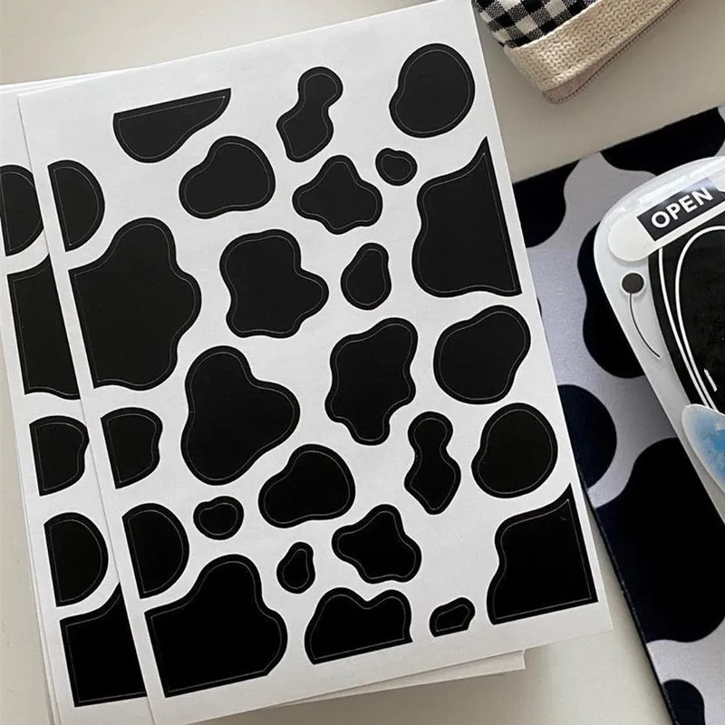 

NEW Fashion Cow Pattern Waterproof Removable Sticker DIY Scrapbooking Journal Diary Happy Plan Gift Sealing Decoration Sticker