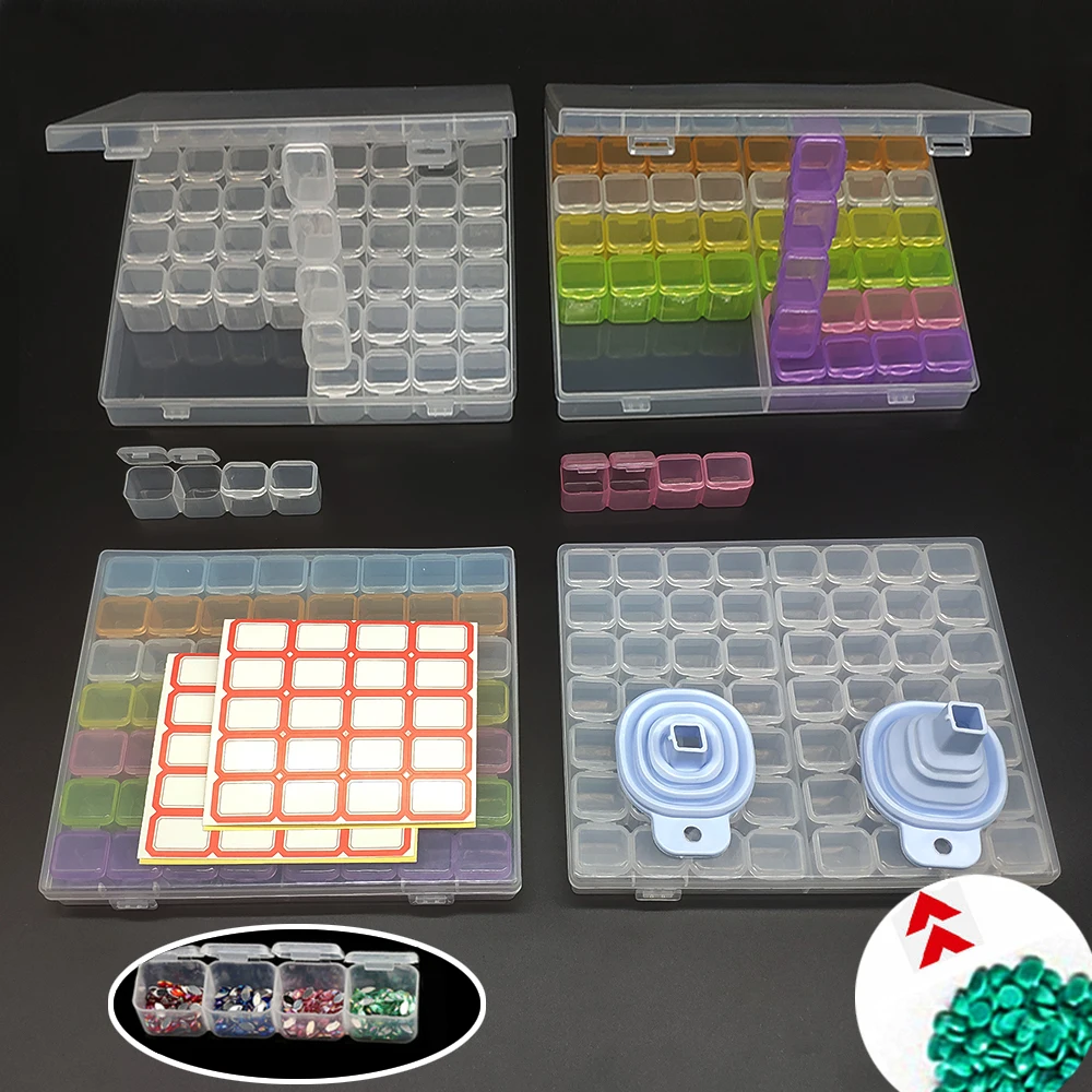 Пластиковый ящик для хранения с 56/28 ячейками наборы наклеек воронок алмазной