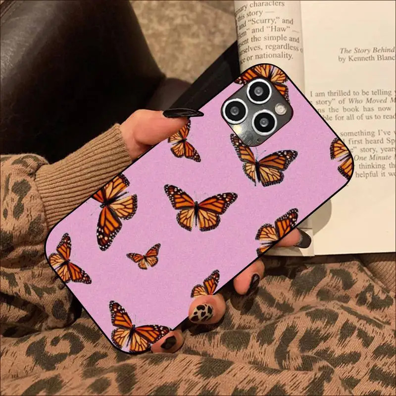 

Cute Butterfly Flowers Phone Case for iPhone 8 7 6S Plus X 5S SE 2020 XR 11 12 mini pro XS MAX
