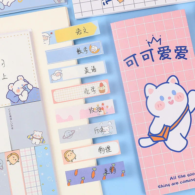 

240 Sheets Cute Rabbit Sticky Notes Cartoon Bear Multi-function Memo Pads Student Word Memo Sheets