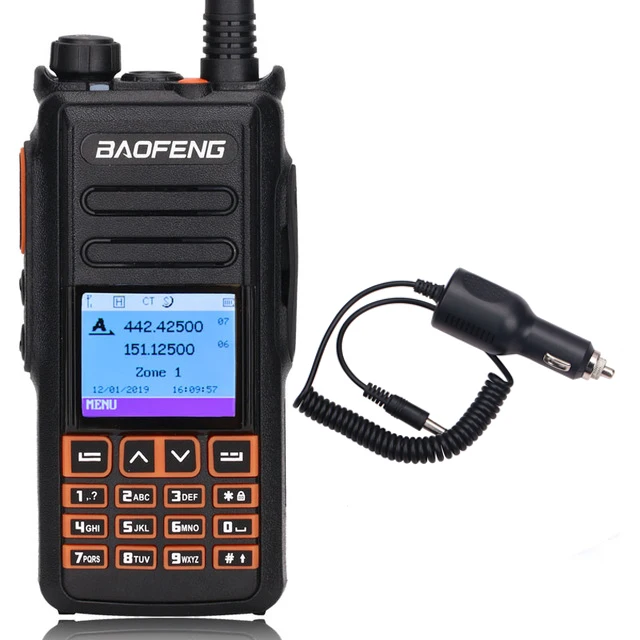 Add car charger Baofeng DM-X цифровая рация с GPS Запись уровня 1& 2 Dual Time slot DMR радио ham цифровой/аналоговый до DM-1801 DM-1701 1702 - Цвет: Add car charger
