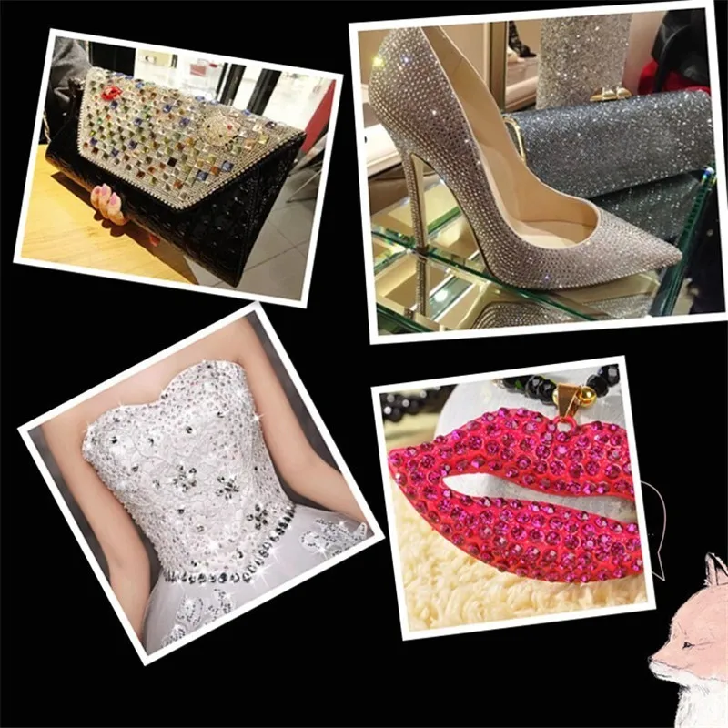 Золотые светлые розы стеклянные 3D Стразы с клеем для ногтевого дизайна