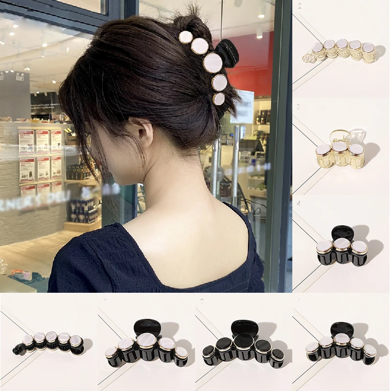 

Imitation Marble Hairpins Hair Claws Black Champagne Hair Clip Large Size Makeup Hair Styling Barrettes Women Hair Accessories
