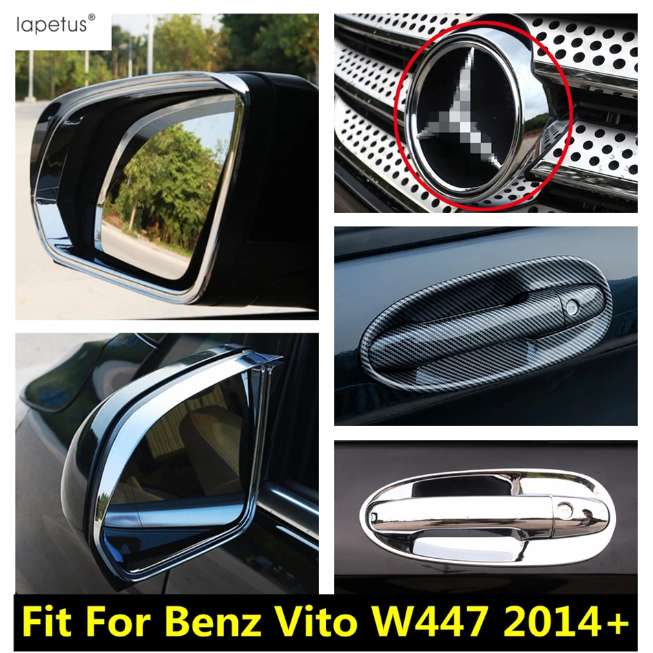 

For Mercedes-Benz Vito W447 2014-2021 Car Logo Circle Frame Handle Door Bowl Mirror Rain Eyebrow Cover Trim Exterior Accessories