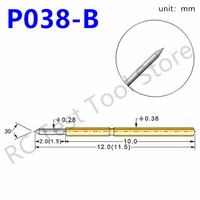 100pcs p038 b spring test probe test pin p038 b1 test needle probe pa038 b needle length 12mm spring detection pogopin pa038 b1