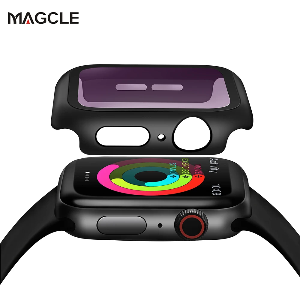 Полностью покрытый изогнутый чехол из закаленного стекла для Apple Watch 38 42 40 44 мм