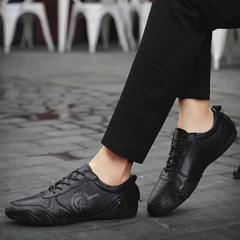 

Men Shoes fashion Genuine Leather Breathable lace up comfortable Casual Shoes Outdoor Men Sneakers Zapatos hombre big size 48
