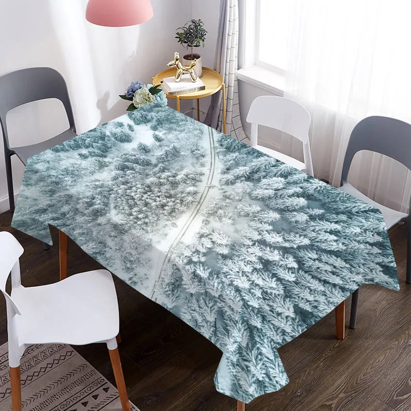 Водонепроницаемая и маслостойкая Декоративная скатерть с рисунком лесного