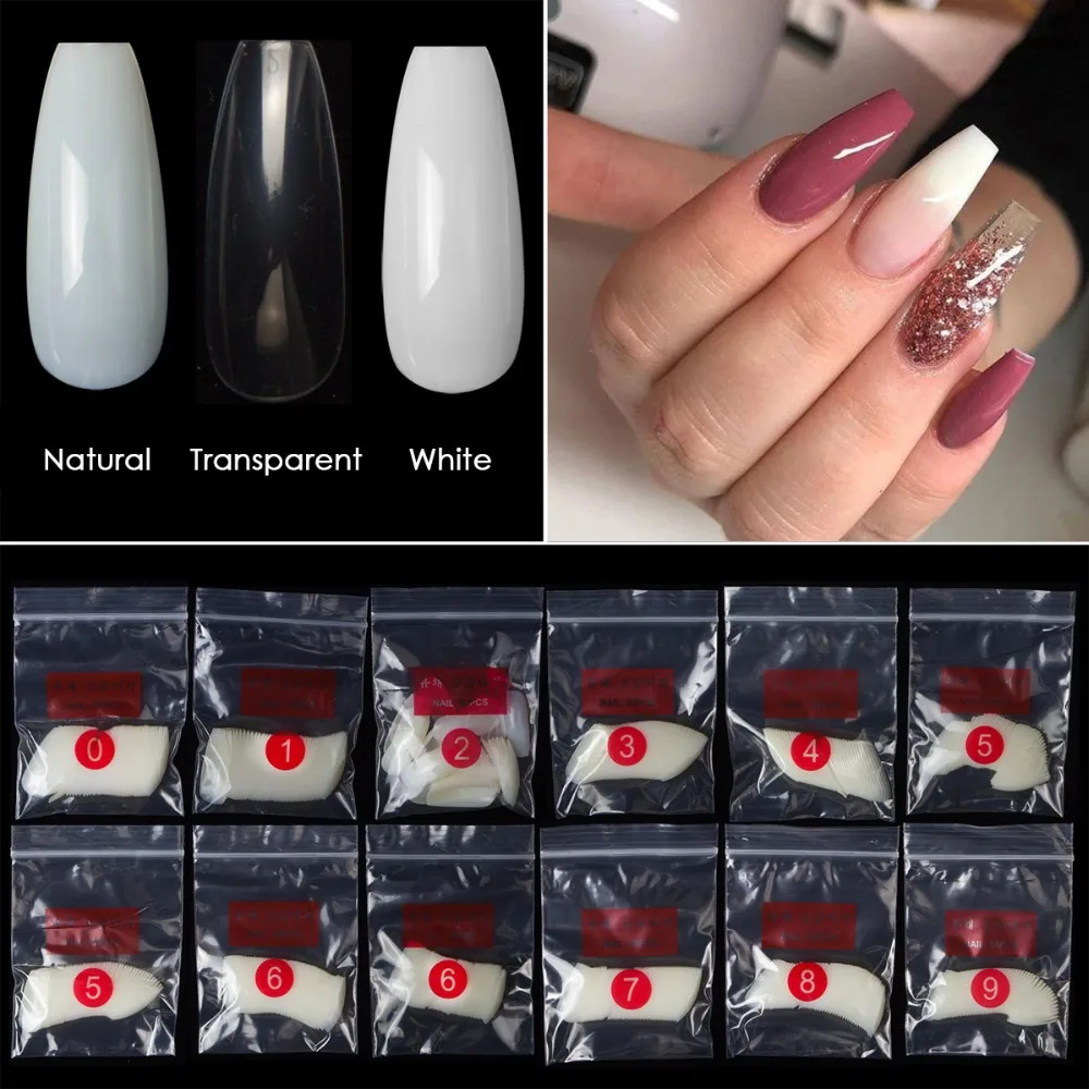 600 шт./пакет гвозди длинные накладные ногти балерины квадратная головка