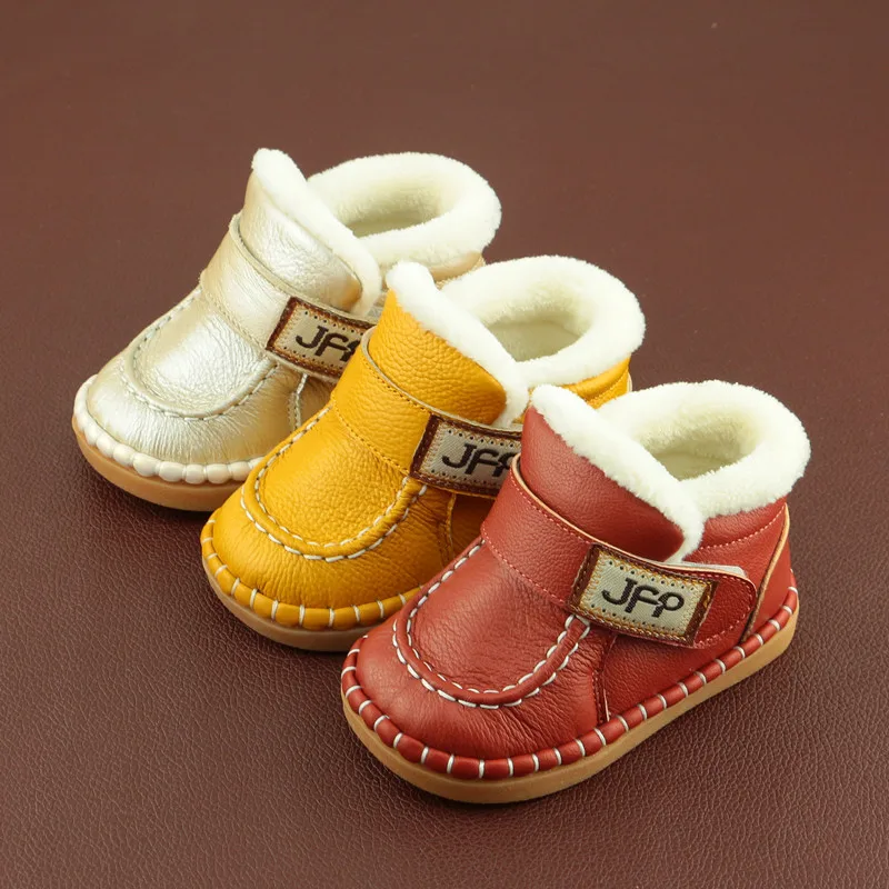 Зимние детские сапоги Теплые из натуральной кожи для детей плюшевые