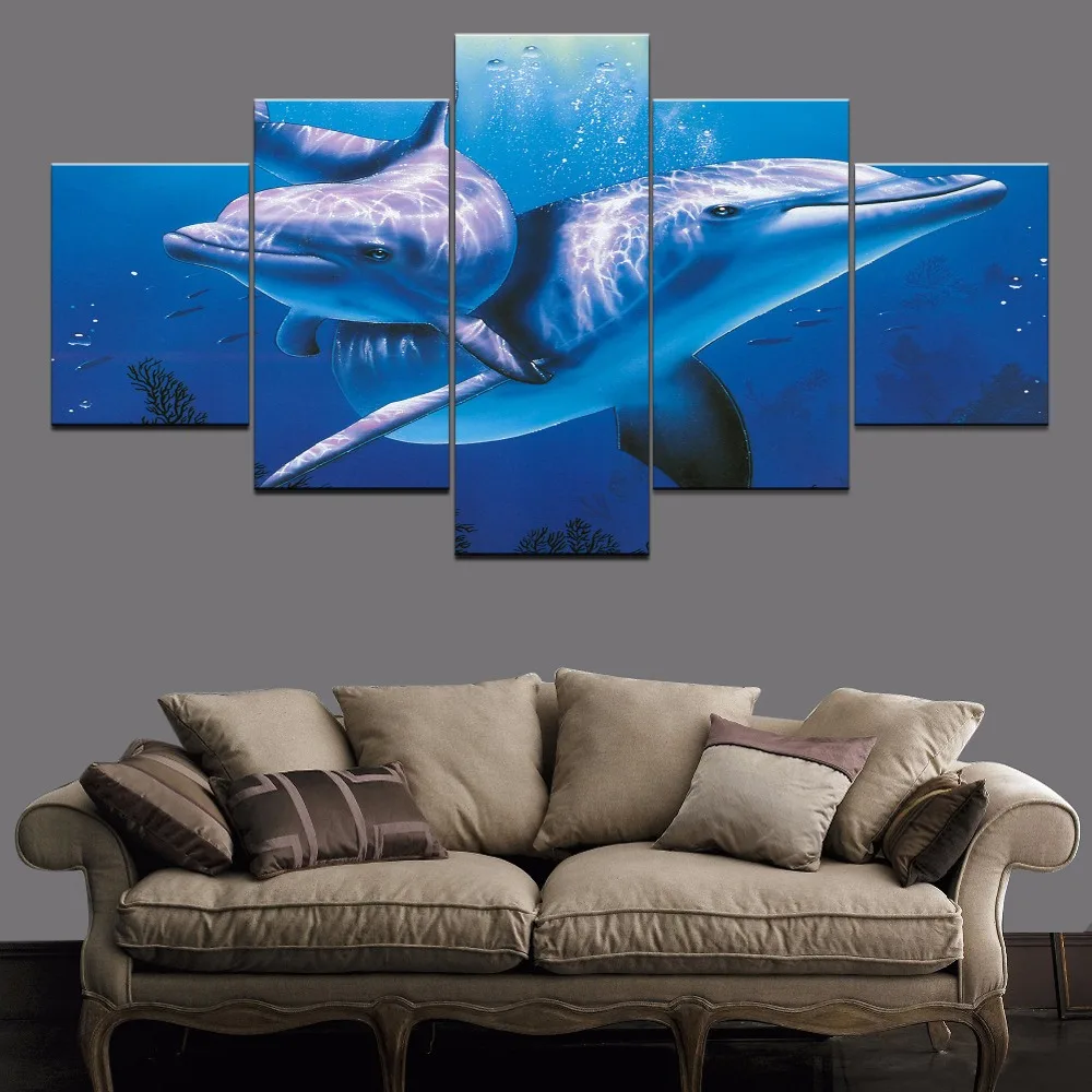 Холст настенные художественные фотографии украшения дома 5 шт. картина морские