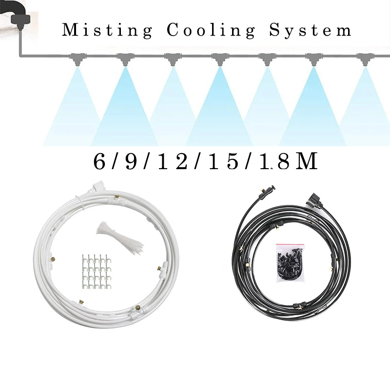 Cheap High Quality 6 9 12 15 18m Cooling Misting Water Fog Sprayer System Garden Nebulizer Outdoor Misting Kit for Greenhouse