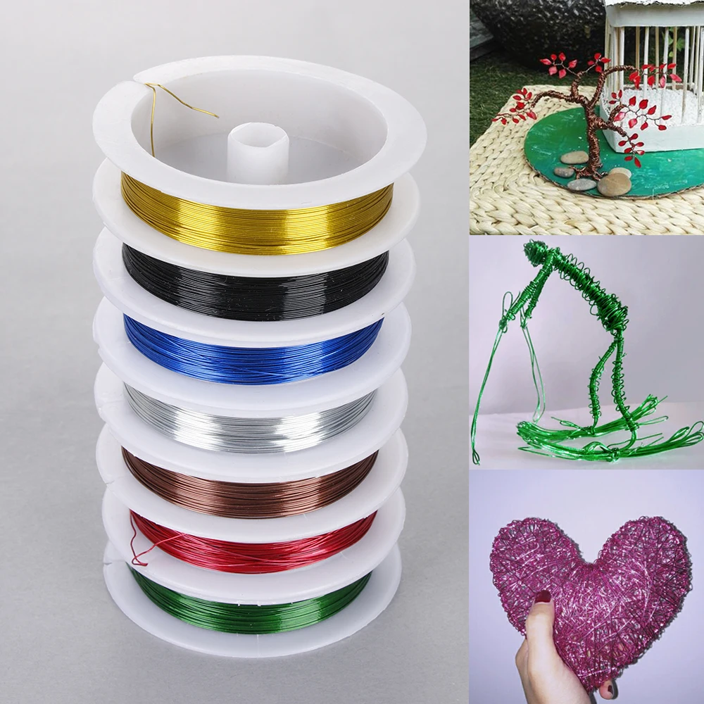 10m/Roll Iron Craft Wire 0.5mm Spool Soft DIY String Jewelry Metal for Decorative Artificial Flower Wreaths Decor | Дом и сад