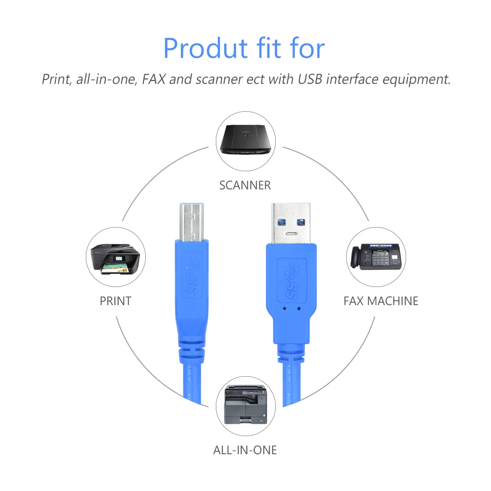 Кабель USB 3 0 Type A Male To B для синхронизации данных кабель принтера 3/0 5/1/1.8/3/5m HP IOGEAR Lexmark