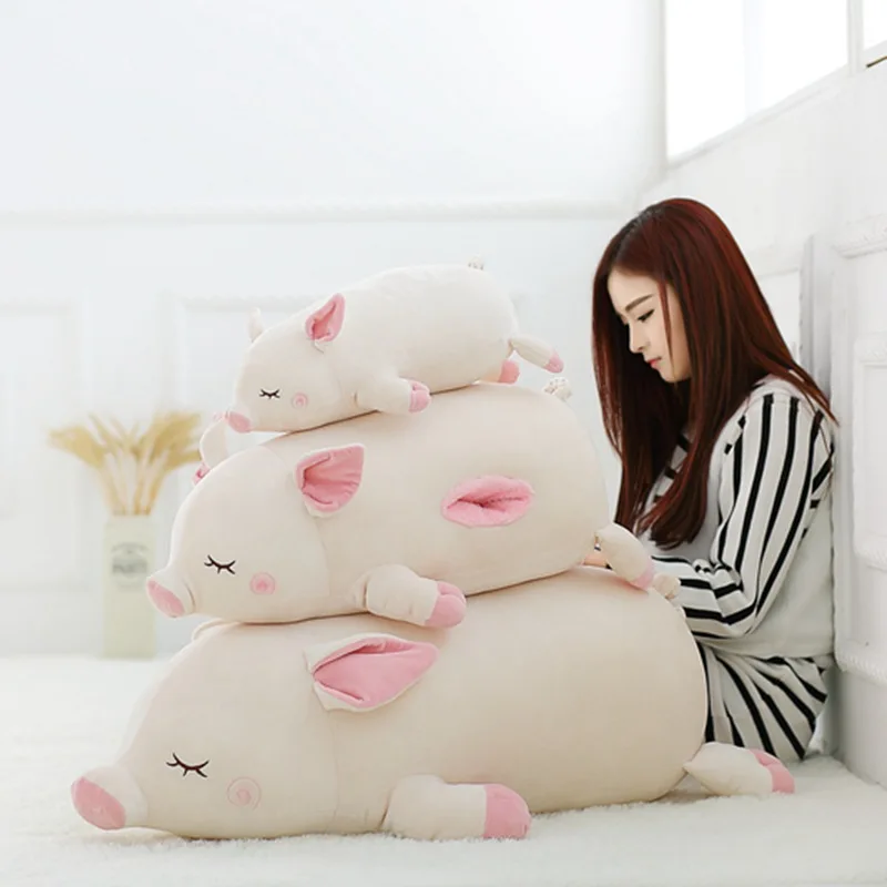 

Милая свинка 45 см, 60 см, мультяшное животное, белая свинка, Подушка для сна, детская Спящая кукла, детская игрушка
