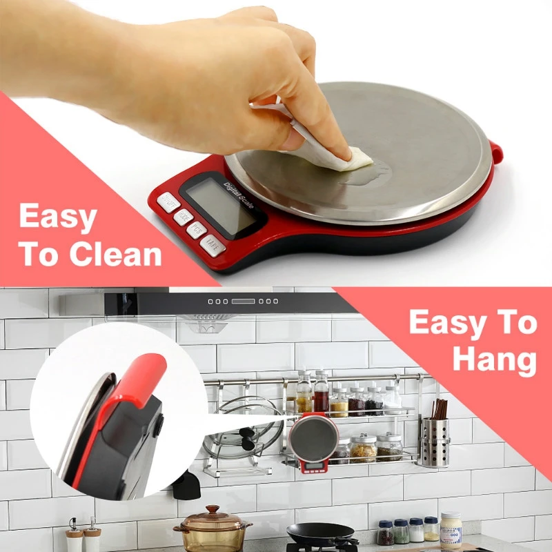 

Digital Kitchen Scale 3Kg Stainless Steel Electric Kitchen Scale High Precision Cooking Food Balance Lcd Backlight Display