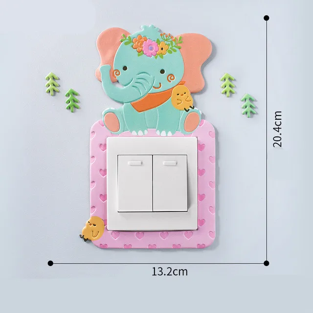 Наклейки в виде животных единорог фламинго мультфильм декор для комнаты 3D