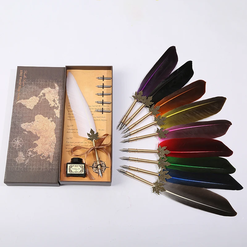 Оригинальная креативная металлическая перьевая ручка набор перьев для