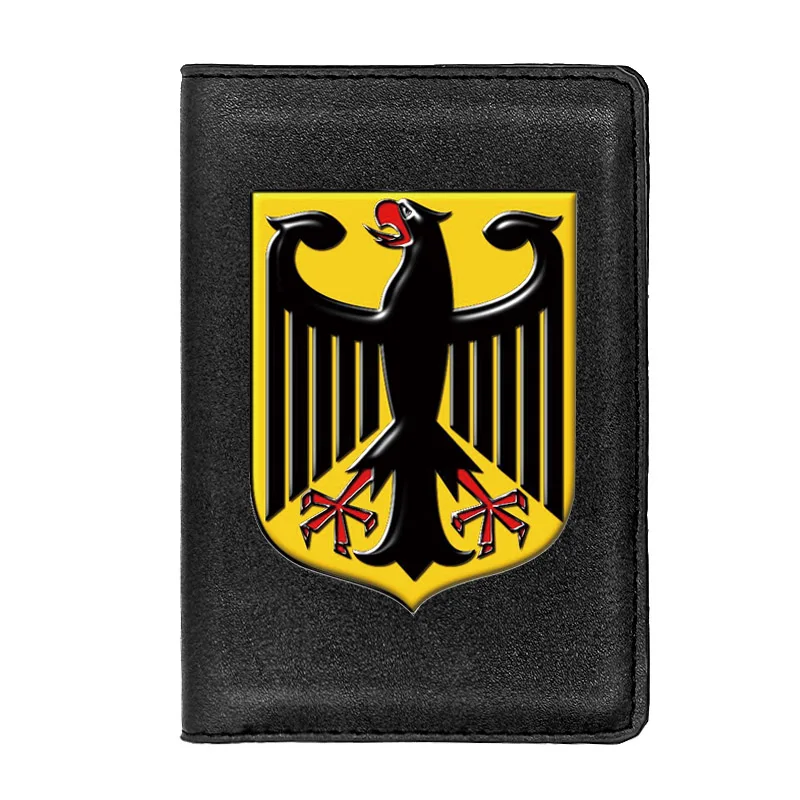 

High Quality Leather Germany National Emblem Design Passport Cover Men Women Travel ID Credit Card Pocket Wallet Purse Case
