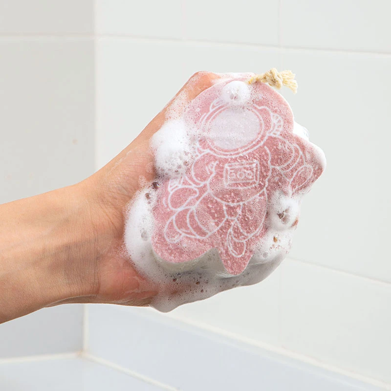

4PCS Cute Sponge 3 Layer Sponge Strong Water Absorption Dishwashing Sponge Tool