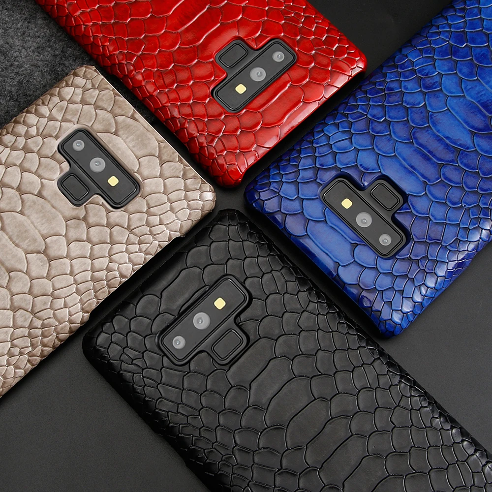 Змеиной кожи искусственная кожа + Поликарбонат корпус телефона для samsung Galaxy S9