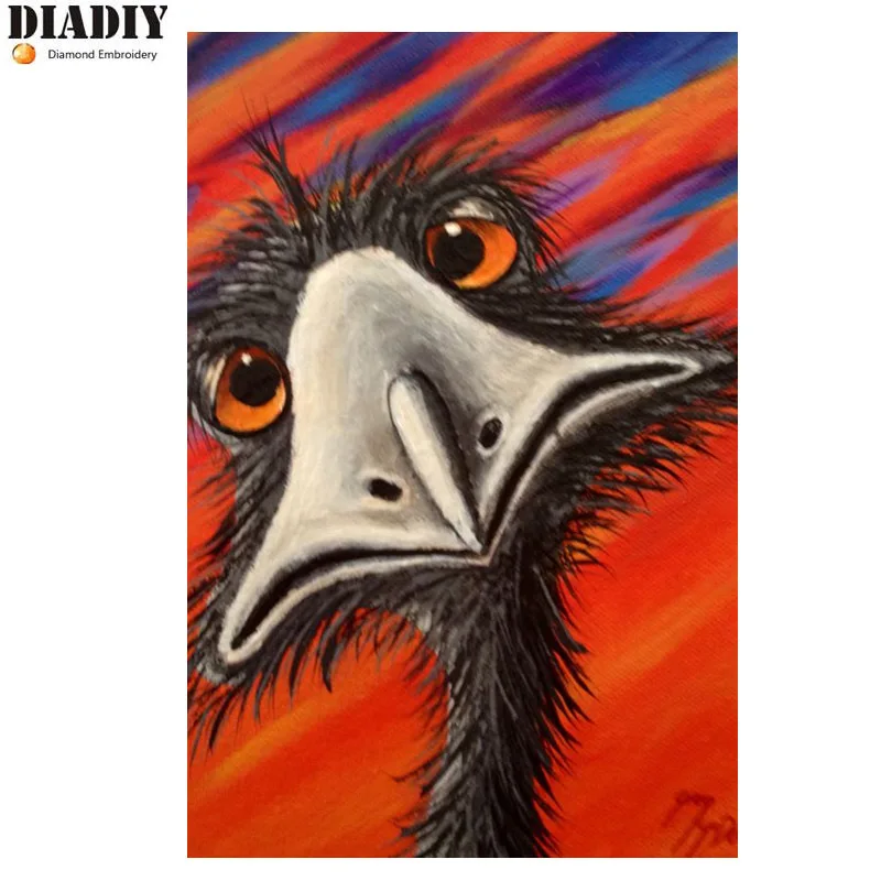 

DIADIY Round Diamond Embroidery,animal ostrich Full,5D,DIY Diamond Painting,Cross Stitch,3D,Diamond Mosaic,Decor